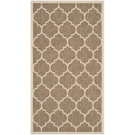 Safavieh 2 Ft. -7 In. X 5 Ft. Runner Indoor-Outdoor Courtyard- Brown And Bone- Machine Made Rug CY6914-242-3